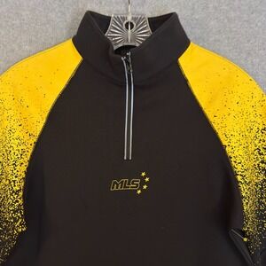 Magnlens MLS Soccer Logo 1/4 Zip Sweater Pullover Sz XS Athleisure Black Yellow